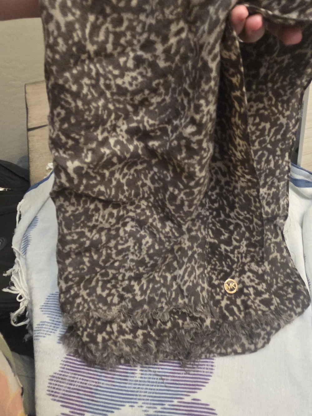 Michael Kors Brown Animal Print Scarf